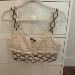Zara Print Cropped Top